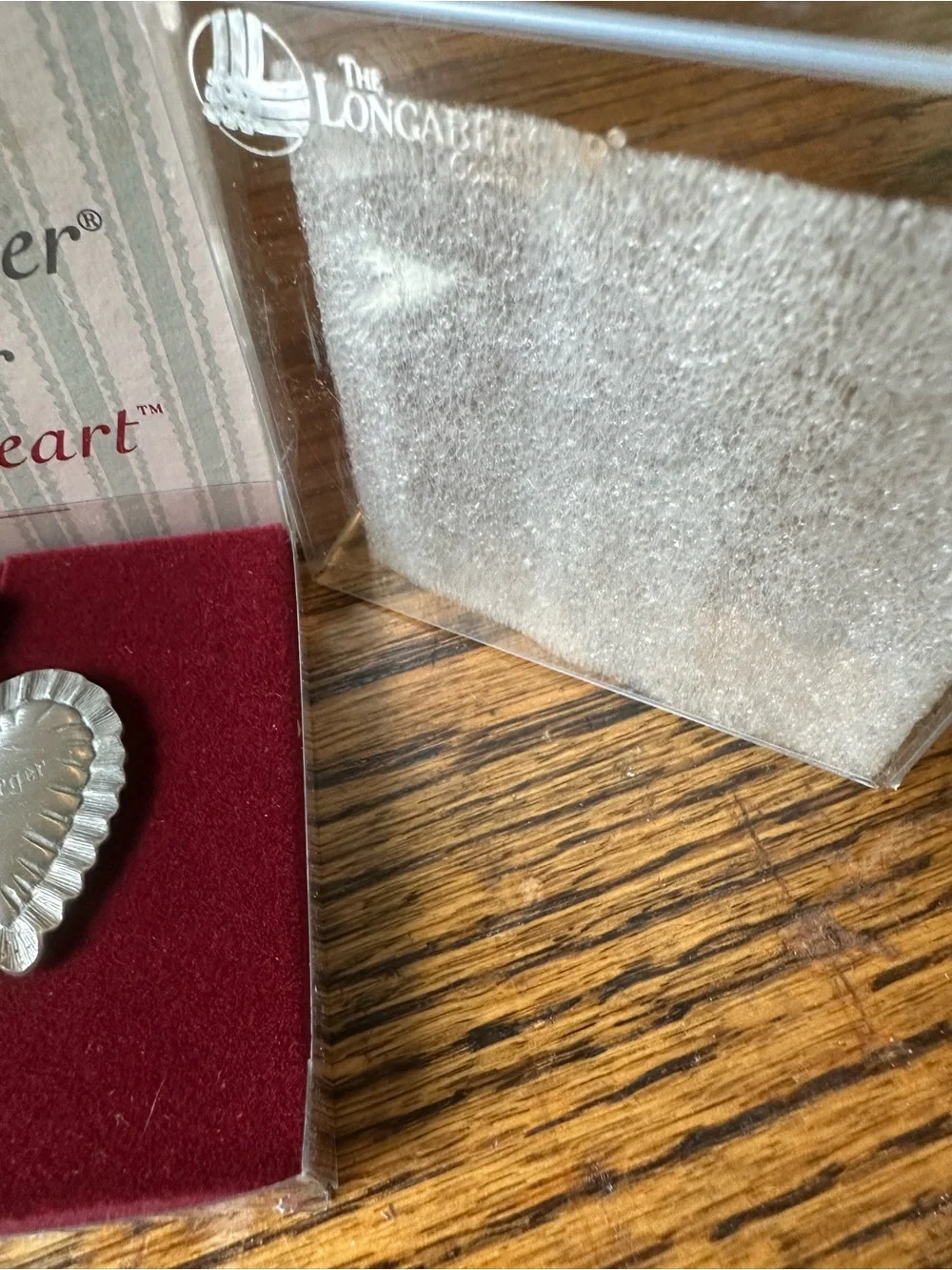 Longaberger Pewter Sweet Heart Basket Ornament - vintage